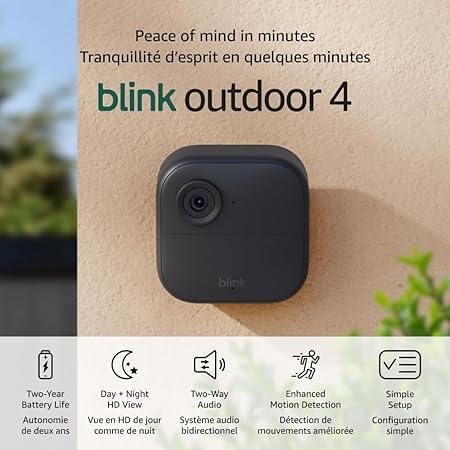 Blink Outdoor 4 1080p 无线智能户外安防摄像头 51.99加元（原价 94.99加元）
