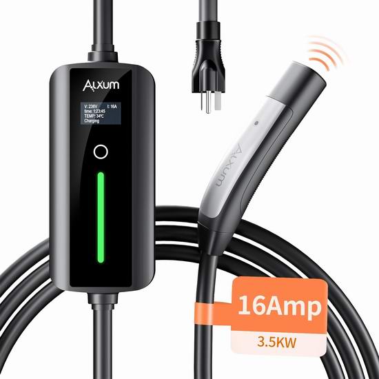 历史新低!Alxum Level 2-16A 240V Tesla 特斯拉电动汽车 便携式充电桩3.8折 144加元包邮!