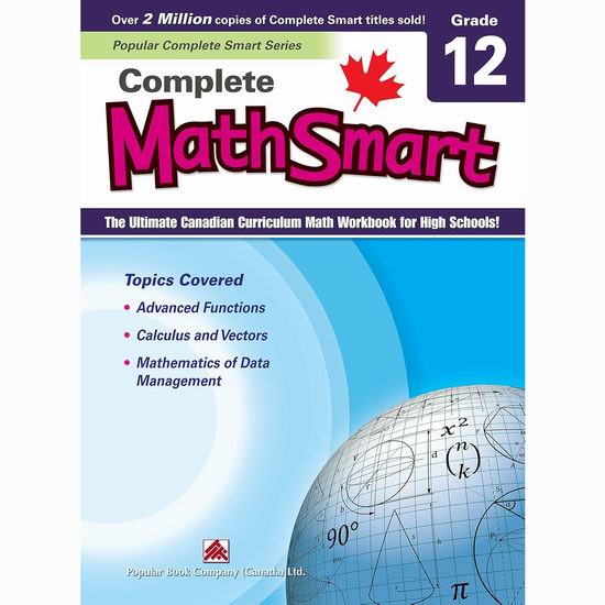  超级白菜！历史新低！《Complete MathSmart 12》加拿大高中12年级数学练习册1.8折 3.37加元！
