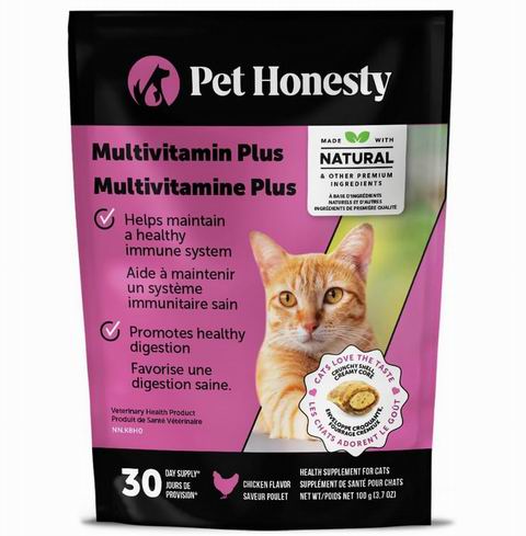  Pet Honesty 猫咪复合维生素脆脆软心咀嚼片（30天用量） 19.99加元（原价 24.99加元）