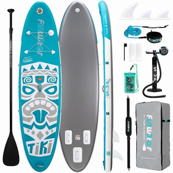  历史新低！FunWater 军用级超轻PVC 10.6英尺 SUP充气站立式桨板4.7折 139.99加元包邮！