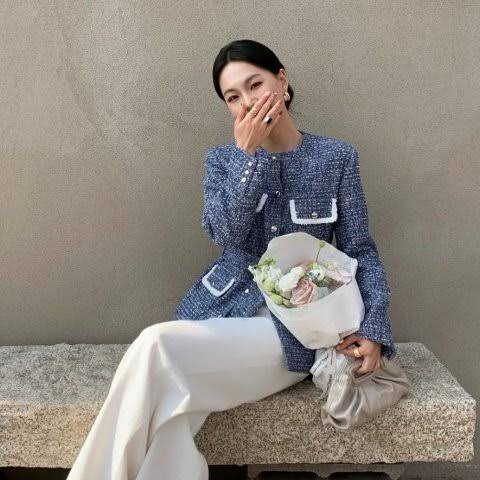 Maje 四口袋粗花呢外套 479.5加元（原价 685加元）