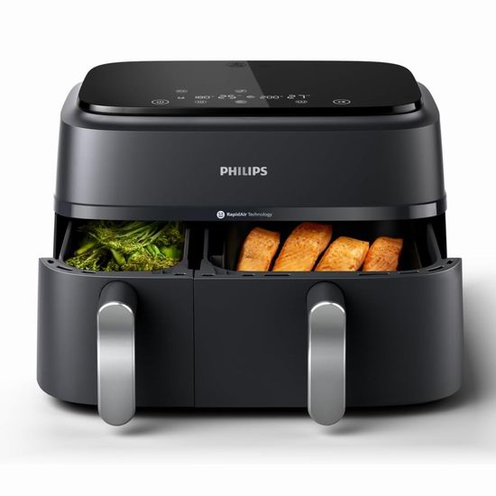  历史新低！Philips 飞利浦3000系列 NA351/00 8合1 9升 双篮空气炸锅6折 149.99加元包邮！