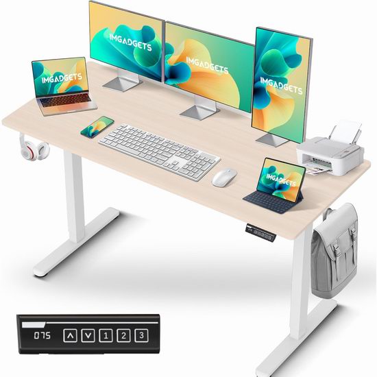  历史新低！IMGadgets 55英寸 站坐两用 电动升降桌7折 139.95加元包邮！